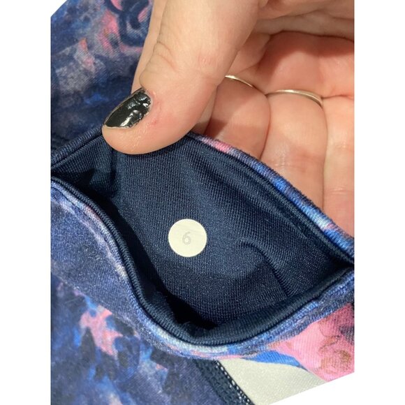 Lululemon Wunder Under Crop ll Moody Mirage Bark Berry Deep Navy Size 6 Workout - Picture 5 of 14